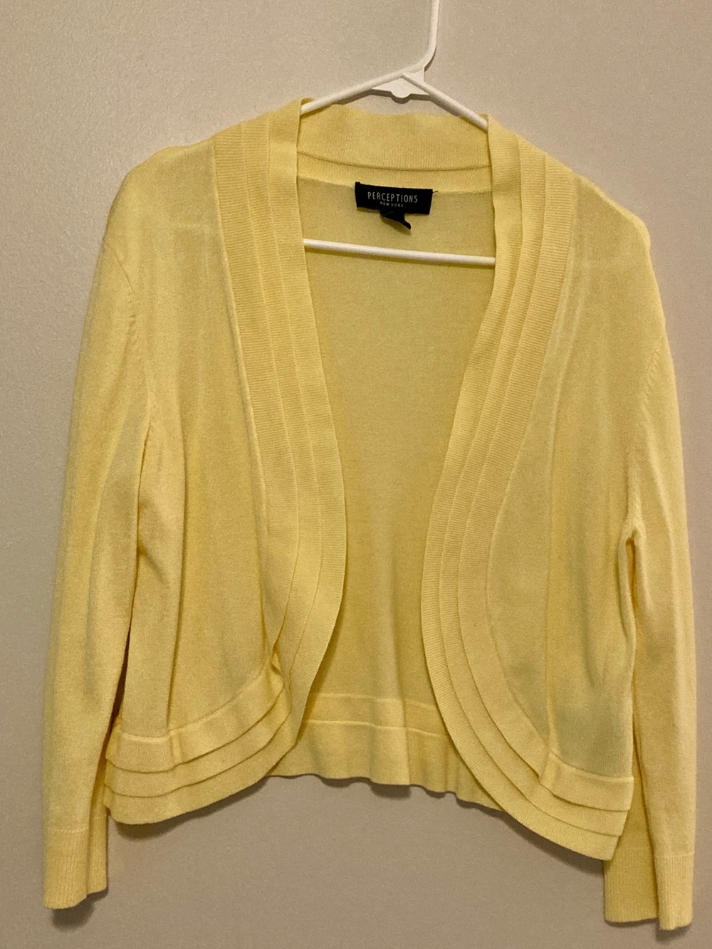 Yellow Open-Front Large Cardigan Shrug Women’s Perception New York
